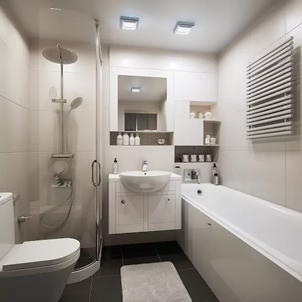 White Bathroom Remodel in PuntaGorda, Florida